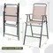 Costway Patio Folding Bar-height Chairs with Armrests Quick-drying Seat Beige Backyard